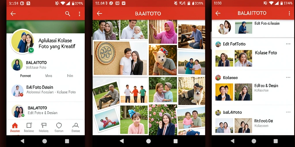 Tampilan antarmuka BALAITOTO yang intuitif untuk kolase foto.