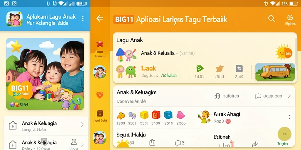 Antarmuka aplikasi BIG11 yang menyenangkan untuk anak-anak.