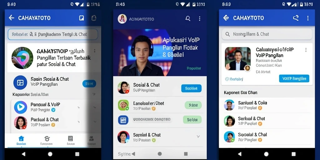 Tampilan antarmuka CAHAYATOTO untuk panggilan VoIP yang intuitif.