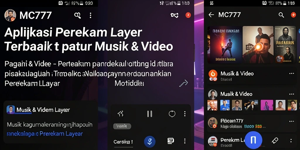 Antarmuka pengguna MC777 yang sederhana dan efektif untuk perekaman layar.