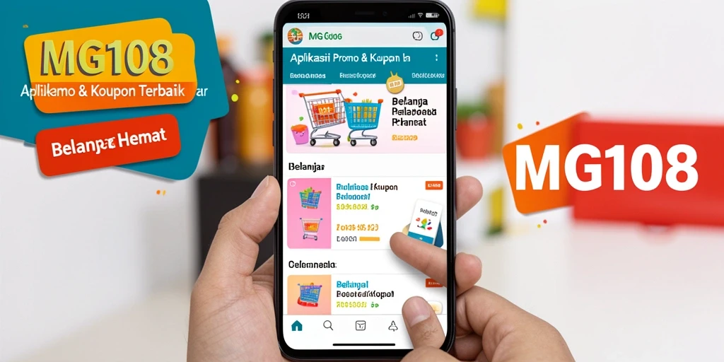 Tampilan antarmuka aplikasi MG108 dengan berbagai kupon menarik.