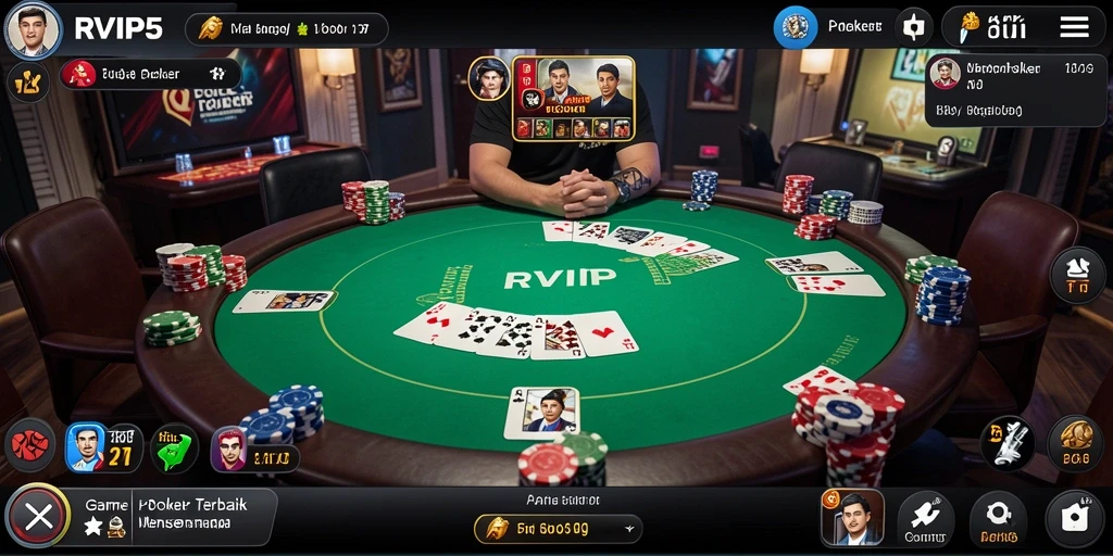 Tampilan antarmuka game Poker yang menarik dan interaktif.