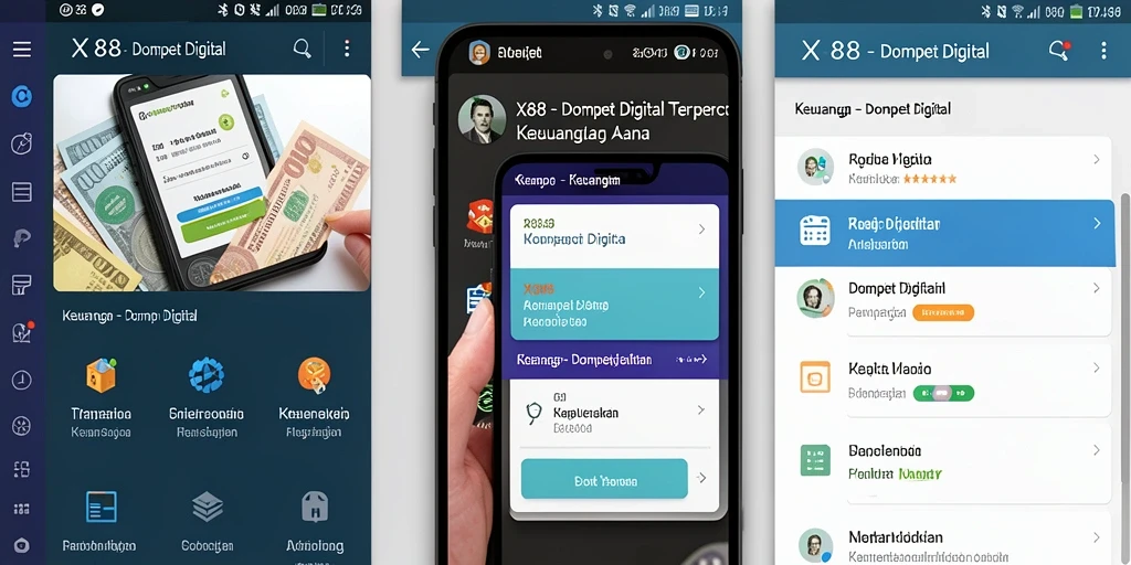 Antarmuka pengguna aplikasi X88 yang modern dan fungsional.
