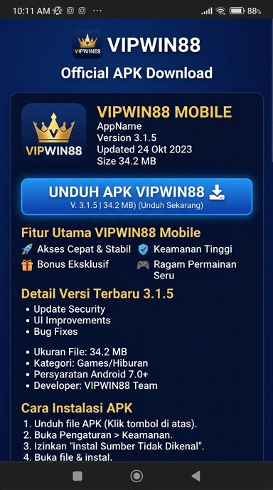 Unduh dan Instal APK vipwin88 untuk Android Terbaru
